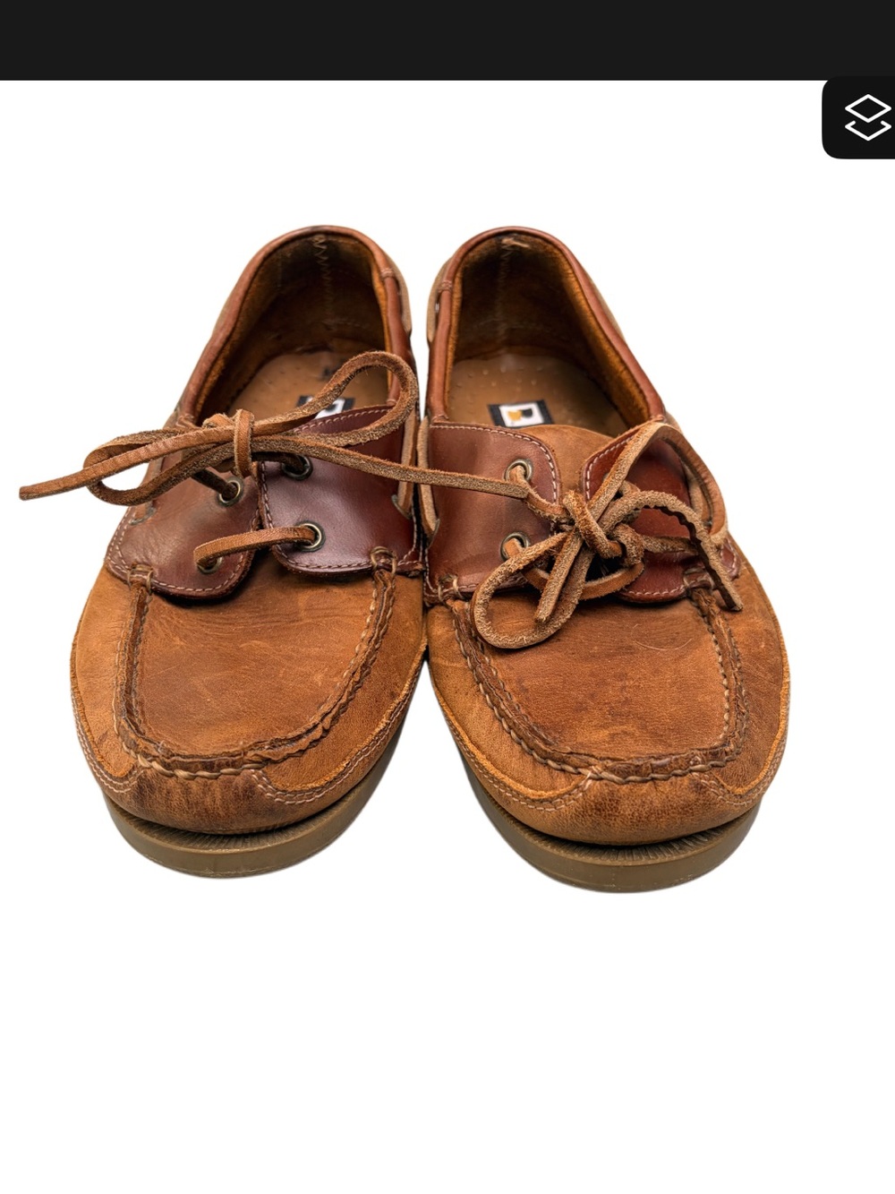 Boat shoes leather worn in